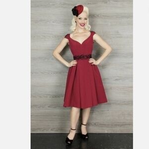 Trashy Diva Candice Gwinn Red Eva Marie Beaded 50's Style Dress 4 Nwt